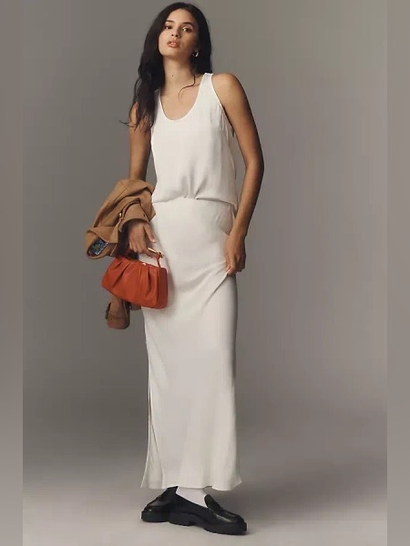 Anthropologie The Tilda Maxi Slip Skirt: Side Slit Edition